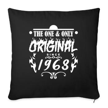 1963 - Year of construction 1963 - Born 1963 - Sofa pillowcase 17,3'' x 17,3'' (45 x 45 cm) - black - Front
