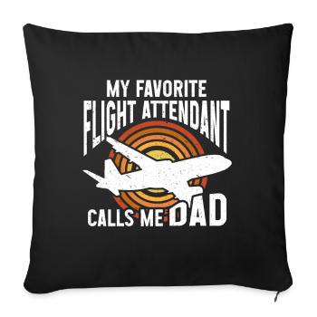 Flight Attendant Papa Stewardess Flight Attendant - Sofa pillowcase 17,3'' x 17,3'' (45 x 45 cm) - black - Front