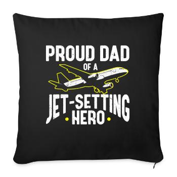 Flight Attendant Papa Stewardess Flight Attendant - Sofa pillowcase 17,3'' x 17,3'' (45 x 45 cm) - black - Front