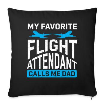 Flight Attendant Papa Stewardess Flight Attendant - Sofa pillowcase 17,3'' x 17,3'' (45 x 45 cm) - black - Front