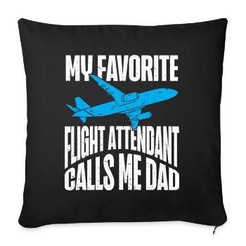 Flight Attendant Papa Stewardess Flight Attendant - Sofa pillowcase 17,3'' x 17,3'' (45 x 45 cm) - black - Front