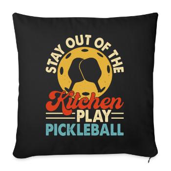 Pickleball - Housse de coussin décorative 45 x 45 cm - noir - Devant