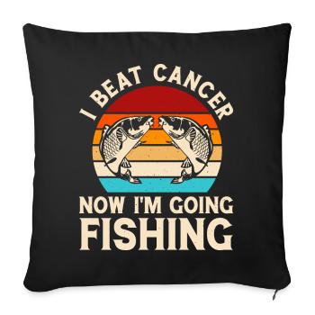 Pêcheurs à la ligne Pêche Pêche - Housse de coussin décorative 45 x 45 cm - noir - Devant