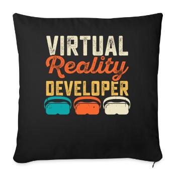 VR Virtual Reality - Sofa pillowcase 17,3'' x 17,3'' (45 x 45 cm) - black - Front