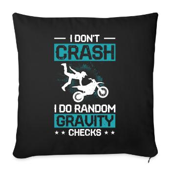 Motocross - Housse de coussin décorative 45 x 45 cm - noir - Devant