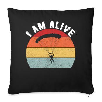 Skydiving Parachuting Skydive Skydiver - Sofakissenbezug 45 x 45 cm - Schwarz - Vorne