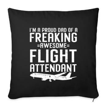 Flight Attendant Papa Stewardess Flight Attendant - Sofa pillowcase 17,3'' x 17,3'' (45 x 45 cm) - black - Front