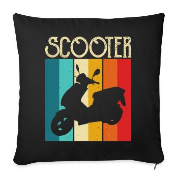 Scooter Scooter Rider Scooter - Housse de coussin décorative 45 x 45 cm - noir - Devant