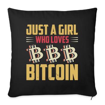Bitcoin Crypto Cryptocurrency - Sofa pillowcase 17,3'' x 17,3'' (45 x 45 cm) - black - Front