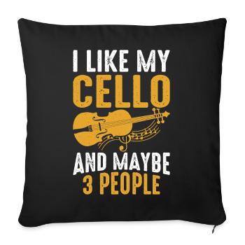 Cello Cellist - Sofakissenbezug 45 x 45 cm - Schwarz - Vorne