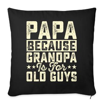 Papa Fête des pères Grand-père - Housse de coussin décorative 45 x 45 cm - noir - Devant