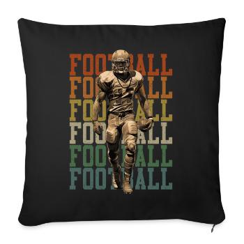 American Football Retro Spieler Sport Geschenk - Sofakissenbezug 45 x 45 cm - Schwarz - Vorne