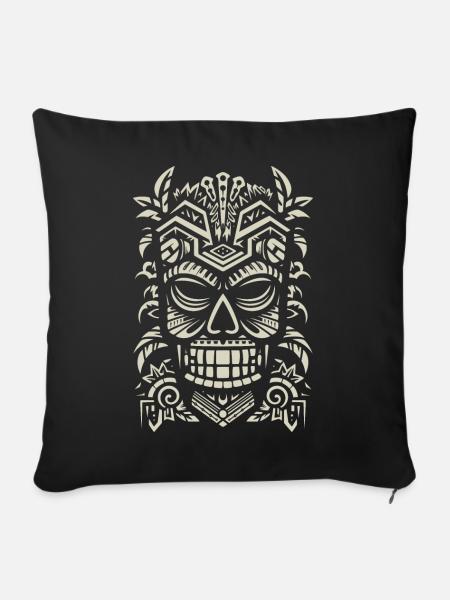 Tiki Maske - Sofakissenbezug 45 x 45 cm - Schwarz