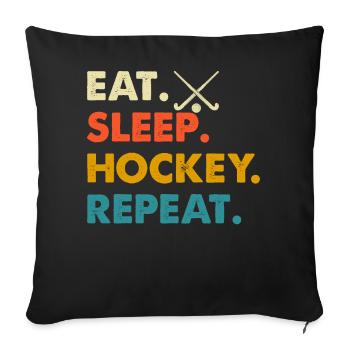 Hockey - Housse de coussin décorative 45 x 45 cm - noir - Devant