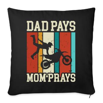 Motocross - Housse de coussin décorative 45 x 45 cm - noir - Devant