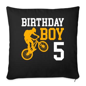 5e anniversaire Bicycle Kids - Housse de coussin décorative 45 x 45 cm - noir - Devant