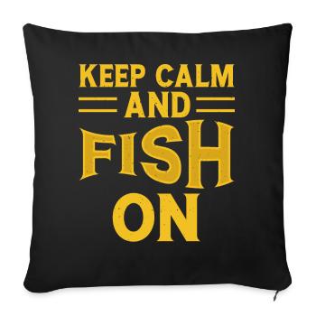 Anglers Fishing Fishing - Sofa pillowcase 17,3'' x 17,3'' (45 x 45 cm) - black - Front