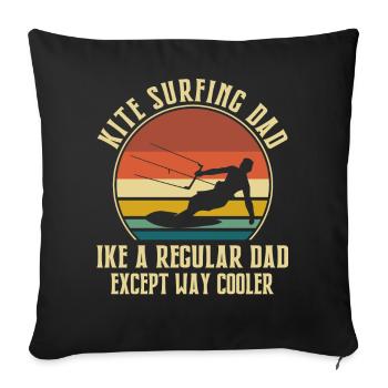 Kitesurf Kitesurfer Kiteboard Dad Father Father's Day - Sofa pillowcase 17,3'' x 17,3'' (45 x 45 cm) - black - Front