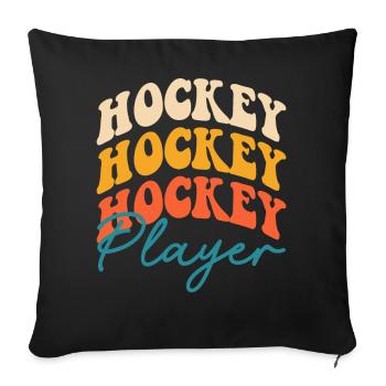 Hockey - Housse de coussin décorative 45 x 45 cm - noir - Devant