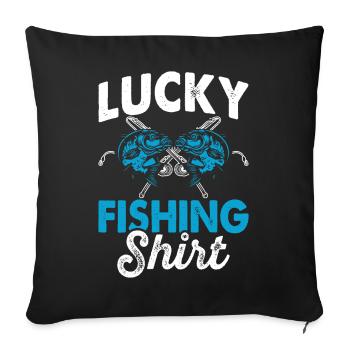 Anglers Fishing Fishing - Sofa pillowcase 17,3'' x 17,3'' (45 x 45 cm) - black - Front