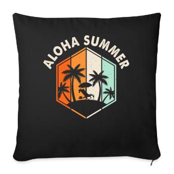 Aloha Summer - Sofa pillowcase 17,3'' x 17,3'' (45 x 45 cm) - black - Front