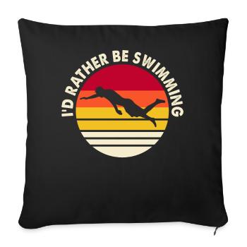Swimming Float - Sofa pillowcase 17,3'' x 17,3'' (45 x 45 cm) - black - Front