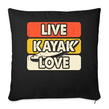 Kayak Kayaker Kayaker - Sofa pillowcase 17,3'' x 17,3'' (45 x 45 cm) - black - Front