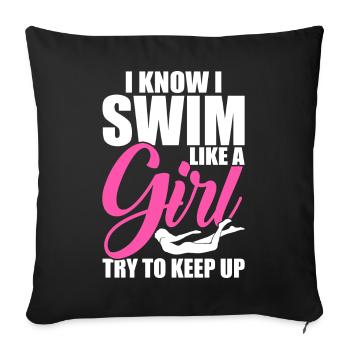 Swimming Float - Sofa pillowcase 17,3'' x 17,3'' (45 x 45 cm) - black - Front