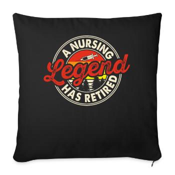 Krankenschwester Rente Rentnerin - Sofakissenbezug 45 x 45 cm - Schwarz - Vorne