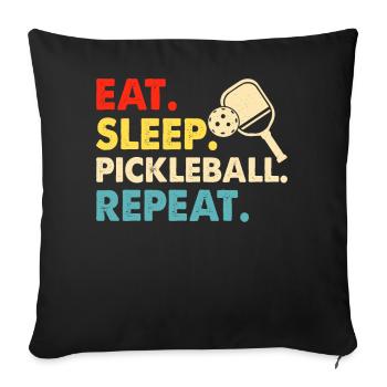 Pickleball - Housse de coussin décorative 45 x 45 cm - noir - Devant