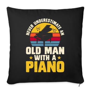 Pianiste Piano - Housse de coussin décorative 45 x 45 cm - noir - Devant