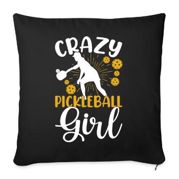 Pickleball - Housse de coussin décorative 45 x 45 cm - noir - Devant