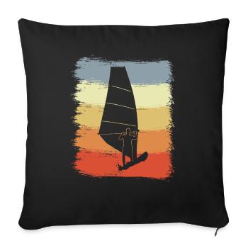 Vintage Windsurfers - Housse de coussin décorative 45 x 45 cm - noir - Devant