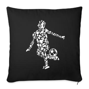 Soccer Player Drawing - Sofa pillowcase 17,3'' x 17,3'' (45 x 45 cm) - black - Front