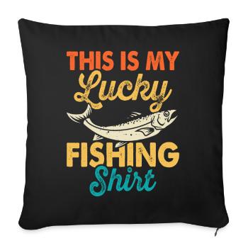Fishing Anglers Fishing - Sofa pillowcase 17,3'' x 17,3'' (45 x 45 cm) - black - Front