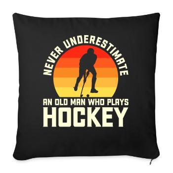 Hockey sur glace Eishockey - Housse de coussin décorative 45 x 45 cm - noir - Devant