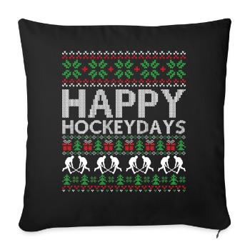 Hockey Moche Noël - Housse de coussin décorative 45 x 45 cm - noir - Devant
