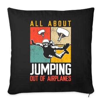 Parachutist - Sofa pillowcase 17,3'' x 17,3'' (45 x 45 cm) - black - Front