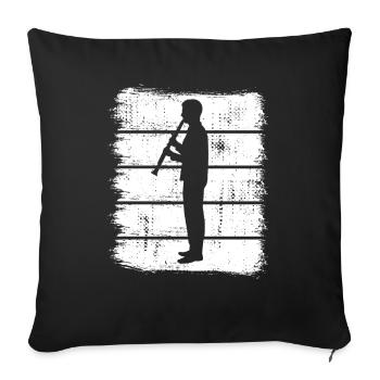 Drôle de clarinettiste - Housse de coussin décorative 45 x 45 cm - noir - Devant