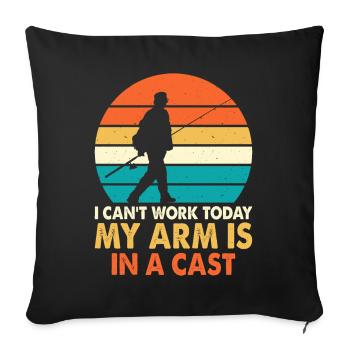 Fishing Anglers Fishing - Sofa pillowcase 17,3'' x 17,3'' (45 x 45 cm) - black - Front