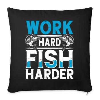 Fishing Anglers Fishing - Sofa pillowcase 17,3'' x 17,3'' (45 x 45 cm) - black - Front