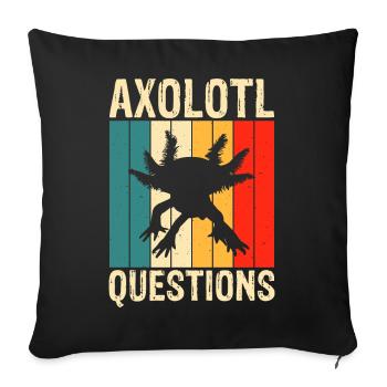 Axolotl Questions - Sofa pillowcase 17,3'' x 17,3'' (45 x 45 cm) - black - Front