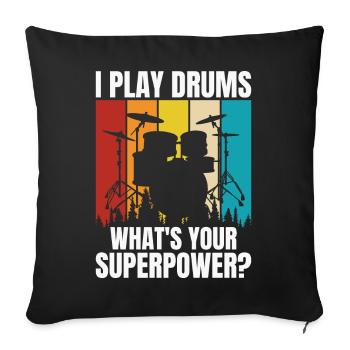 Batterie Batteur Batteur - Housse de coussin décorative 45 x 45 cm - noir - Devant