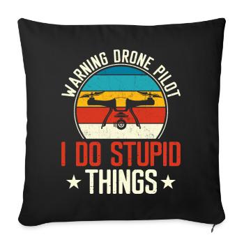 Drone - Housse de coussin décorative 45 x 45 cm - noir - Devant