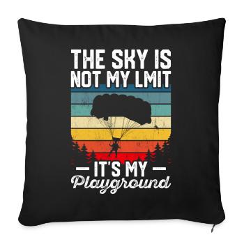 Parachutist - Sofa pillowcase 17,3'' x 17,3'' (45 x 45 cm) - black - Front