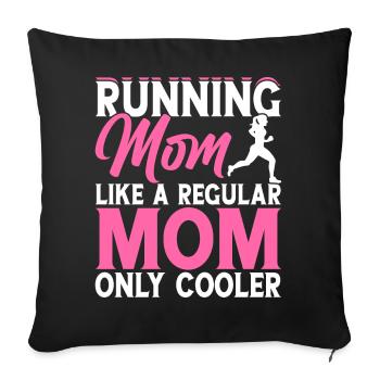 Jogging Running Marathon Mom - Sofa pillowcase 17,3'' x 17,3'' (45 x 45 cm) - black - Front
