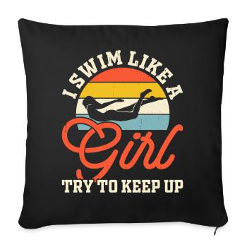 Swimming Float - Sofa pillowcase 17,3'' x 17,3'' (45 x 45 cm) - black - Front