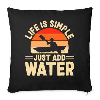 Kayak Kayaker Kayaker - Sofa pillowcase 17,3'' x 17,3'' (45 x 45 cm) - black - Front