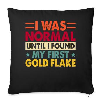 gold panning gold panner gold prospector gold prospector - Sofa pillowcase 17,3'' x 17,3'' (45 x 45 cm) - black - Front