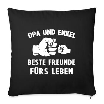 Opa und enkel beste freunde fürs leben comic baby - Sofakissenbezug 45 x 45 cm - Schwarz - Vorne
